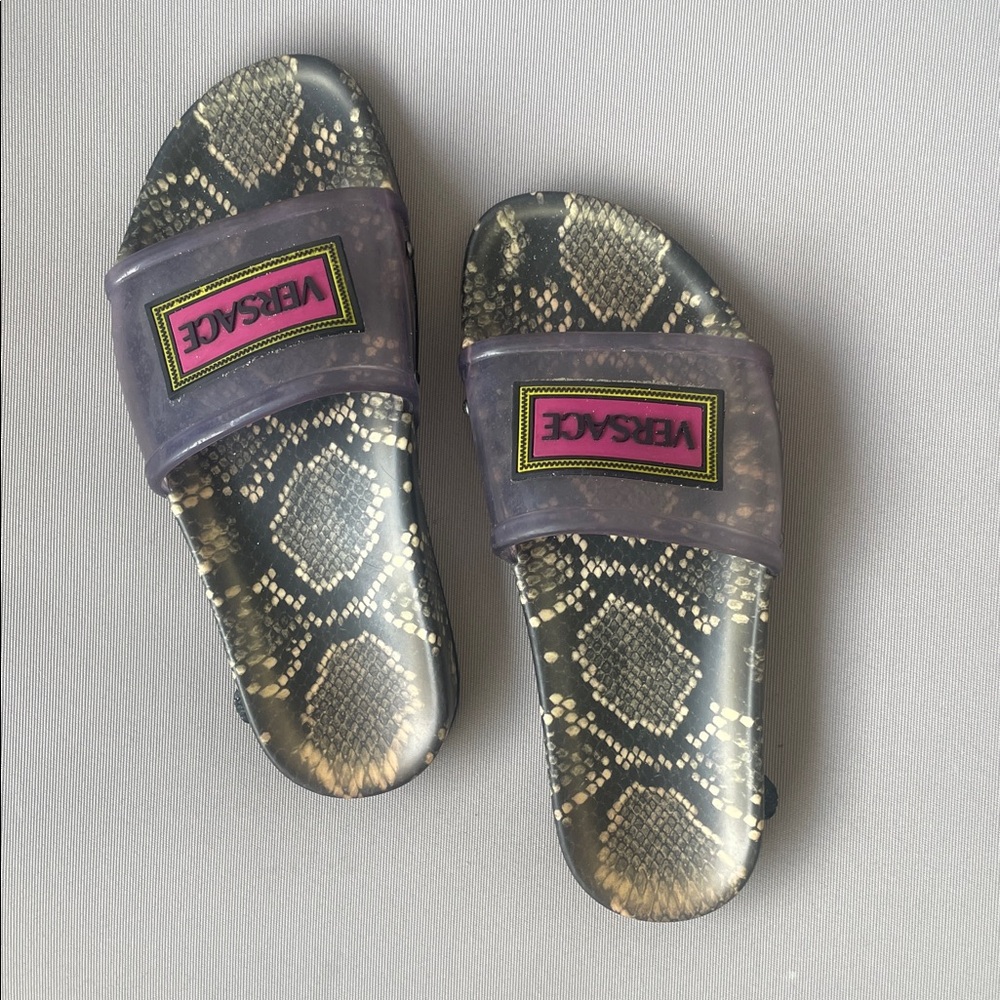 Versace Snake Print Slides 🔥Sandals • Made In Italy • Size 7 - Picture 12 of 16